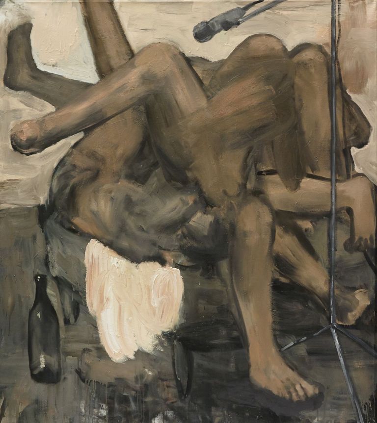 Michele Bubacco, Sonata per dodici gambe da camera, 2013, oil on canvas, 160x130 cm. Photo Anna Lott Donadel