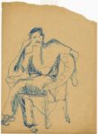 Uomo seduto in poltrona (studio per autoritratto) s.d. (1945-47) mm.297x216; inchiostro su carta avorio a grana fine 5473 Parma, CSAC, inv. A000124S (CAT. RAG. OPERE SU CARTA, I, n.45 DF 7) Copyright: CSAC, Parma