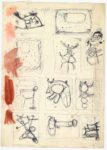 Undici studi per Concetto Spaziale s.d. (1954-57) mm.350x250; penna a sfera e acquarello su carta bianca 'patinatino' a grana fine 5600 Parma, CSAC, inv. A000251S (CAT. RAG. OPERE SU CARTA, III, n.56 DSP 16) Copyright: CSAC, Parma