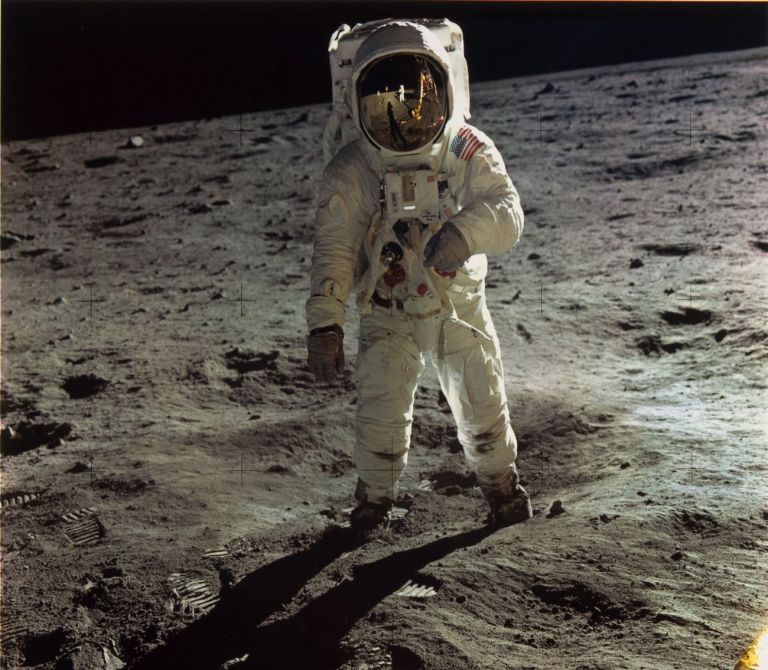 Neil Armstrong, NASA Apollo 11. Buzz Aldrin Walking on the Surface of the Moon near a Leg of the Lunar Module, 1969, printed later