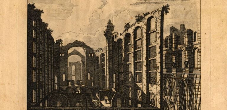 Ruins of Lisbon after the EarthQuake on the 1st November 1755 the Opera House, 1755 Henry Roberts, Biblioteca Nacional de Portugal, Public Domain Mark