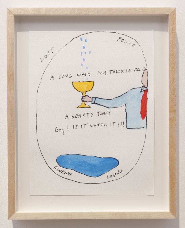 Michael Smith A Hearty Toast, 2015 watercolor on paper (12 x 9 in, 30.5 x 22.9 cm) Courtesy of The Artist and Greene Naftali