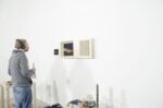 Terzo appuntamento di OPENWORK, a focus on paintings Matteo Fato Simone Ciglia; Matteo Fato al lavoro; SenzaBagno, Pescara, 2019, photo Andrea Joppas