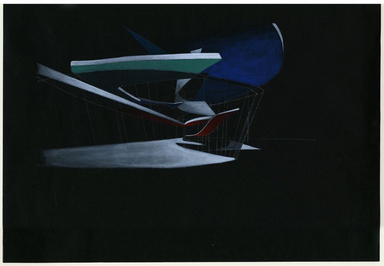 Zaha Hadid, The Hague Villas, Spiral House, 1991. Collection Frac Centre Val de Loire