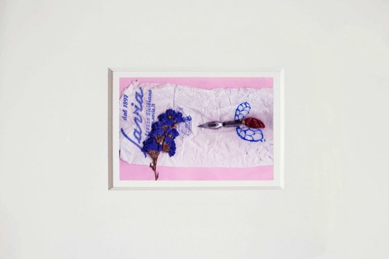 g.olmostuppia, Paesaggi, 2018, installazione per Désolé, Palermo, scansioni da collage, stampa su cartoncino, cm 100x70. Photo Francesco Cuttitta