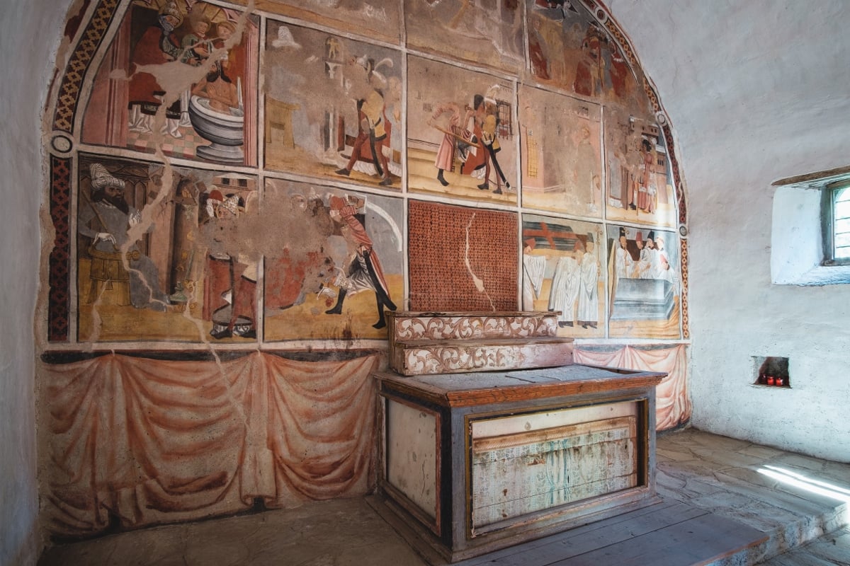 Bardonecchia, San Sisto, interno, parete absidale, Vita di San Sisto