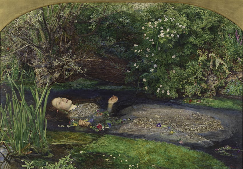 John Everett Millais,Ofelia, 1851-52Tate Presented by Sir Henry Tate 1894 ©Tate, London 2019