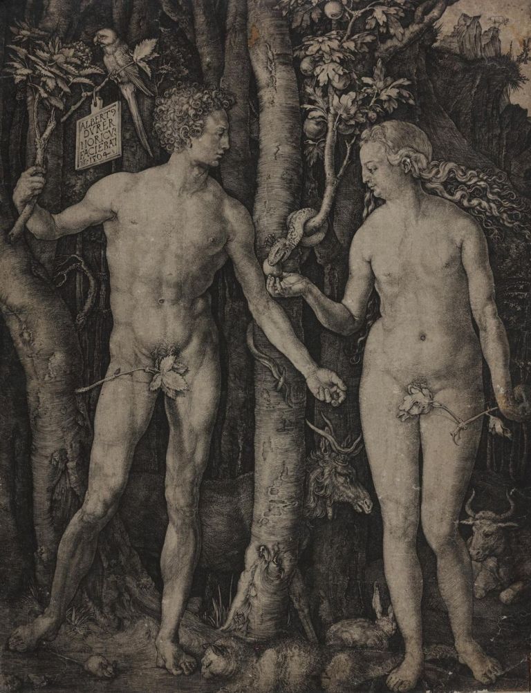 Albrecht Dürer, Cacciata di Adamo ed Eva, xilografia. Collezione Remondini