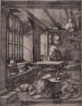 Albrecht Dürer, San Gerolamo nella cella, incisione e bulino, 248x188 mm. Collezione Remondini