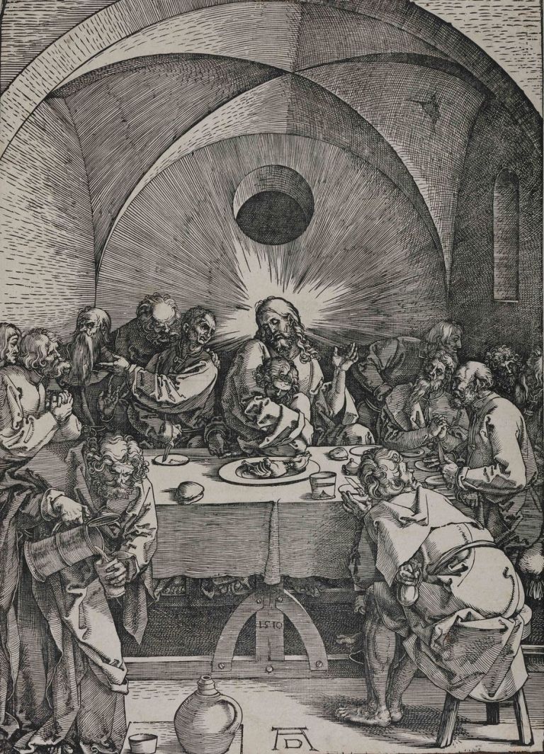 Albrecht Dürer, Ultima Cena, xilografia, 405x290 mm. Collezione Remondini
