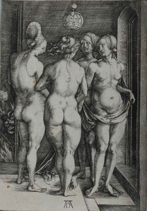Albrecht Dürer, Le quattro streghe, incisione a bulino, 192x123 mm. Collezione Remondini