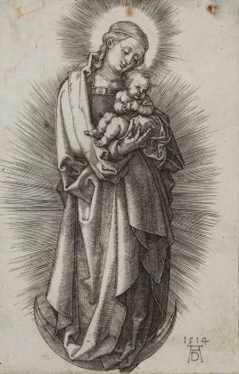 Albrecht Dürer, Madonna assunta, incisione a bulino, 120x80 mm. Collezione Remondini