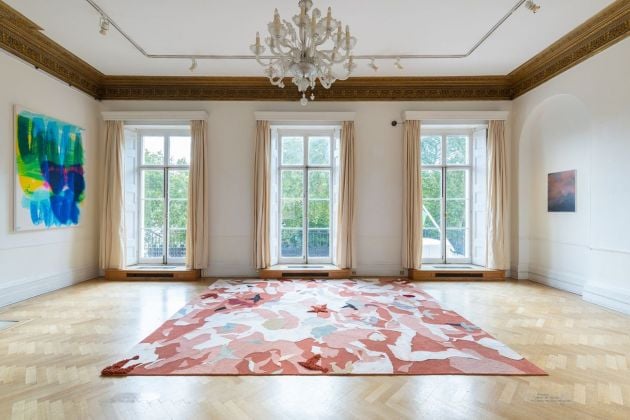 Bea Bonafini, Slick Submissions, 2018. Pastel on wool and nylon carpet inlay, 426x366 cm