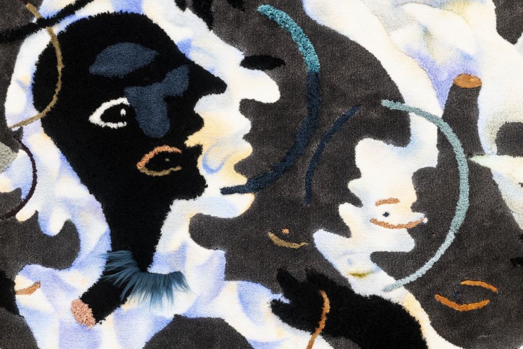 Bea Bonafini, Watch Me As I Fall, 2019, detail. Pastel on mixed carpet inlay, 280x140 cm