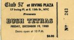 Bush Tetras. Biglietto d'ingresso del Club 57, New York