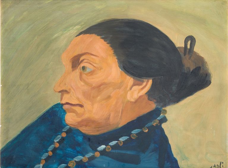 Corrado Cagli, Ritratto della Signora Sachs, 1940, Olio su tavola_30x40 cm. Galleria Arte Moderna, Milano