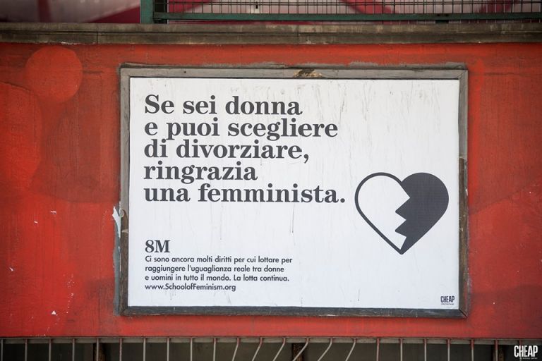 Campagna sul femminismo del colettivo Cheap Bologna 2019. Foto di Michele Lapini 13 Il femminismo è roba vecchia? Gli street poster di Cheap tra memoria e attualità della lotta