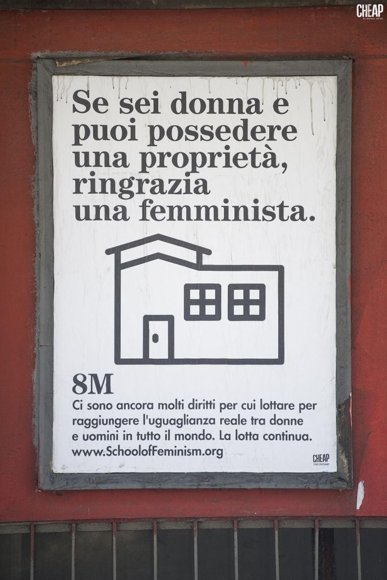 Campagna sul femminismo del colettivo Cheap Bologna 2019. Foto di Michele Lapini 3 Il femminismo è roba vecchia? Gli street poster di Cheap tra memoria e attualità della lotta