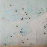 Concetta Modica, Ascensione, 2019 affresco, solfato di rame, sepali di pomodoro, oro zecchino, cm 60x60. Courtesy l’artista & FPAC