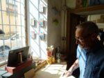 Franco Biagioni nel suo studio, Cuneo, luglio 2019, photo Luca Arnaudo