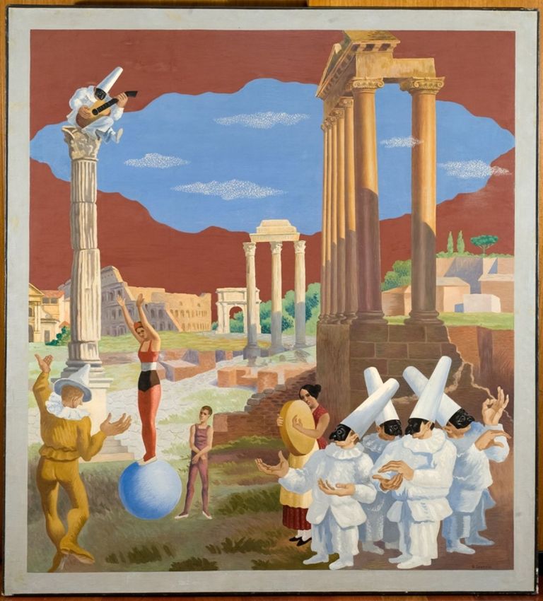 Gino Severini, L’equilibrista o Maschere e rovine, 1928. Collezione Banca del Monte dei Paschi di Siena. Photo Lensini