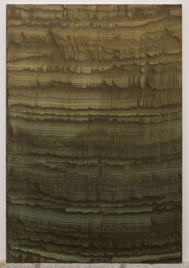 Giuseppe Adamo, False Memory of a Hindu Temple, 2019, acrilico e pigmenti su tela, 190x130 cm