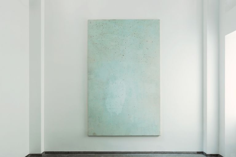 Lawrence Carroll Grotte Paintings 2017 House paint and dust on canvas on wood 290 x 178 x 4 cm / 114 1/4 x 70 x 1 1/2 in Signed and dated verso: Carroll 2017 © Lucy Jones Carroll Courtesy Galerie Karsten Greve Köln Paris St. Moritz