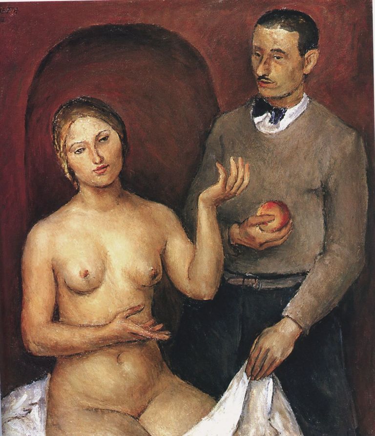 Guido Pajetta, La modella e l'uomo con la mela, 1928