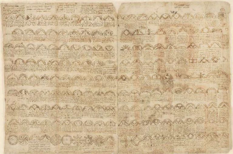 Leonardo da Vinci, Codice Atlantico, Foglio 455, recto. Milano, Biblioteca Ambrosiana