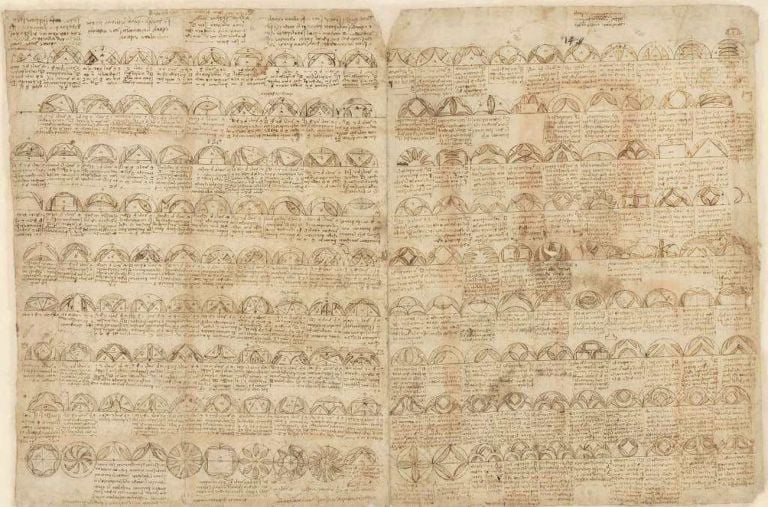 Leonardo da Vinci, Codice Atlantico, Foglio 455, recto. Milano, Biblioteca Ambrosiana