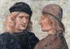 Luca Signorelli (attr.), Autoritratto e ritratto di ser Niccolò di Angelo (Franchi), recto, 1504 ca., affresco su lastra in laterizio. Orvieto, Museo dell’Opera del Duomo