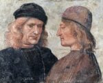 Luca Signorelli (attr.), Autoritratto e ritratto di ser Niccolò di Angelo (Franchi), recto, 1504 ca., affresco su lastra in laterizio. Orvieto, Museo dell’Opera del Duomo