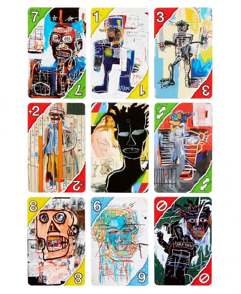 Mattel UNO® Artiste Series No. 1 featuring Jean Michel Basquiat Copyright Estate of Jean Michel Basquiat. Licensed by Artstar New York