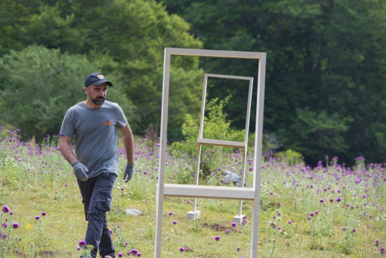 Matteo Fato, Arteparco 2019, making of. Photo Valentino Mastrella