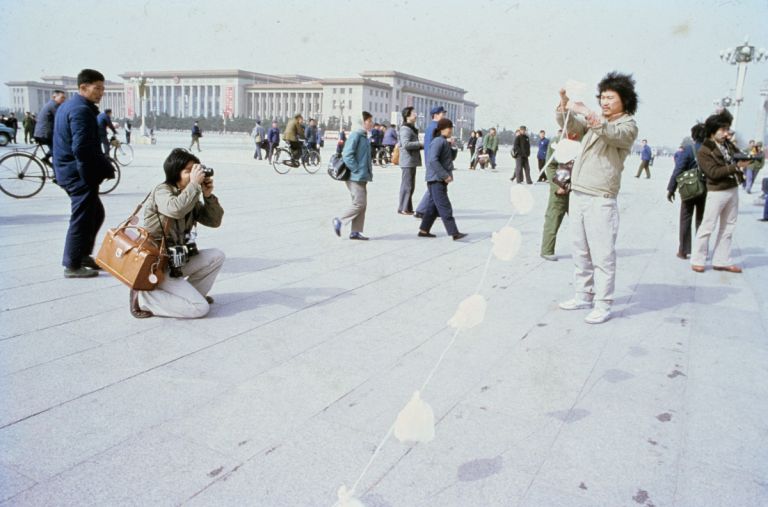 Plastic Bag Performance and Installation by Frog King Kwok (image courtesy of Frog King Kwok Mangho and Asia Art Archive)