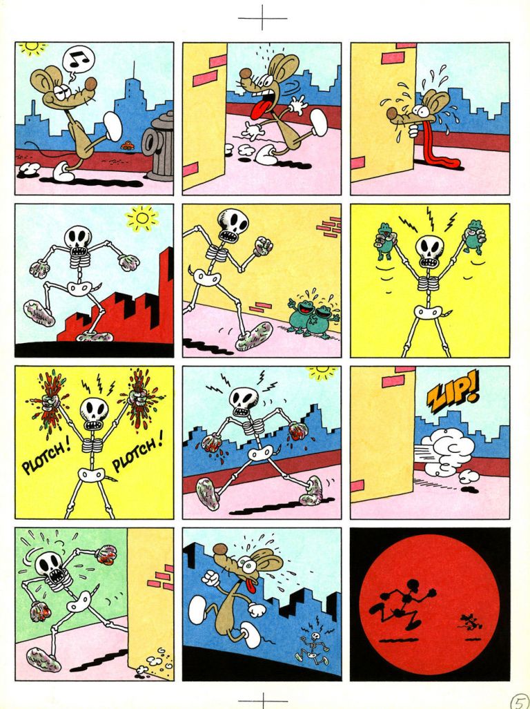 Una pagine del fumetto di Massimo Mattioli Squeak the Mouse