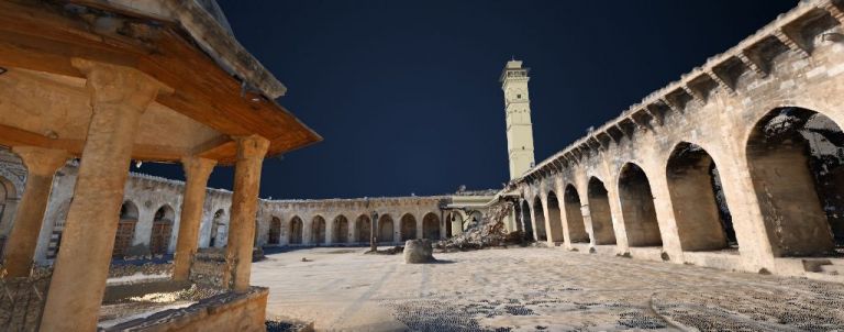 3D image of the minaret of the Umayyad-Mosque in Aleppo, Syria © ICONEM / DGAM