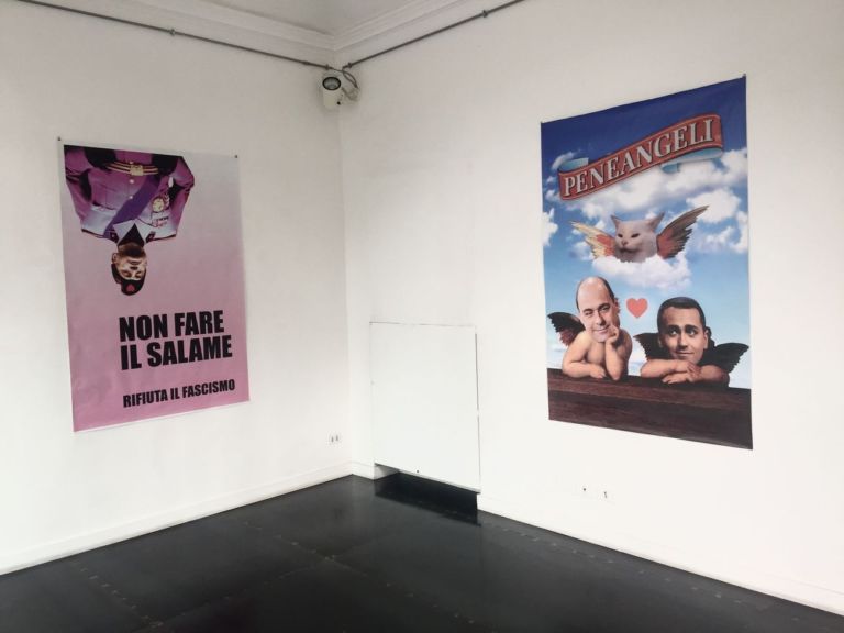 Andrea Villa. Salotto Borghese _ Italia agli immigrati. Exhibition view at Riccardo Costantini Contemporary, Torino 2019