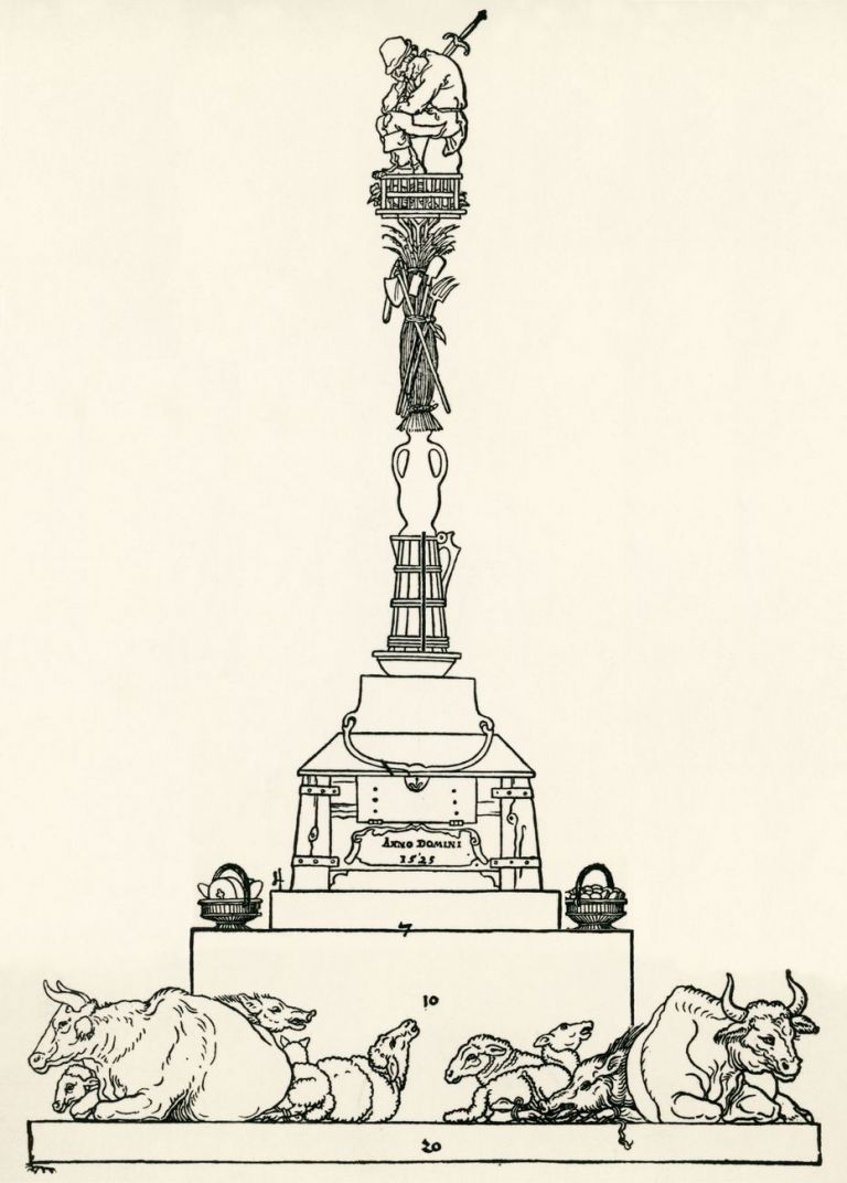 Andreas Siekmann, After Dürer, 2019, Albrecht Dürer, draft for a monument to the Peasants’ War, 1525. Courtesy akg-images, Berlino