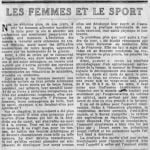 Articolo tratto da Le Femme Sportive, 1922