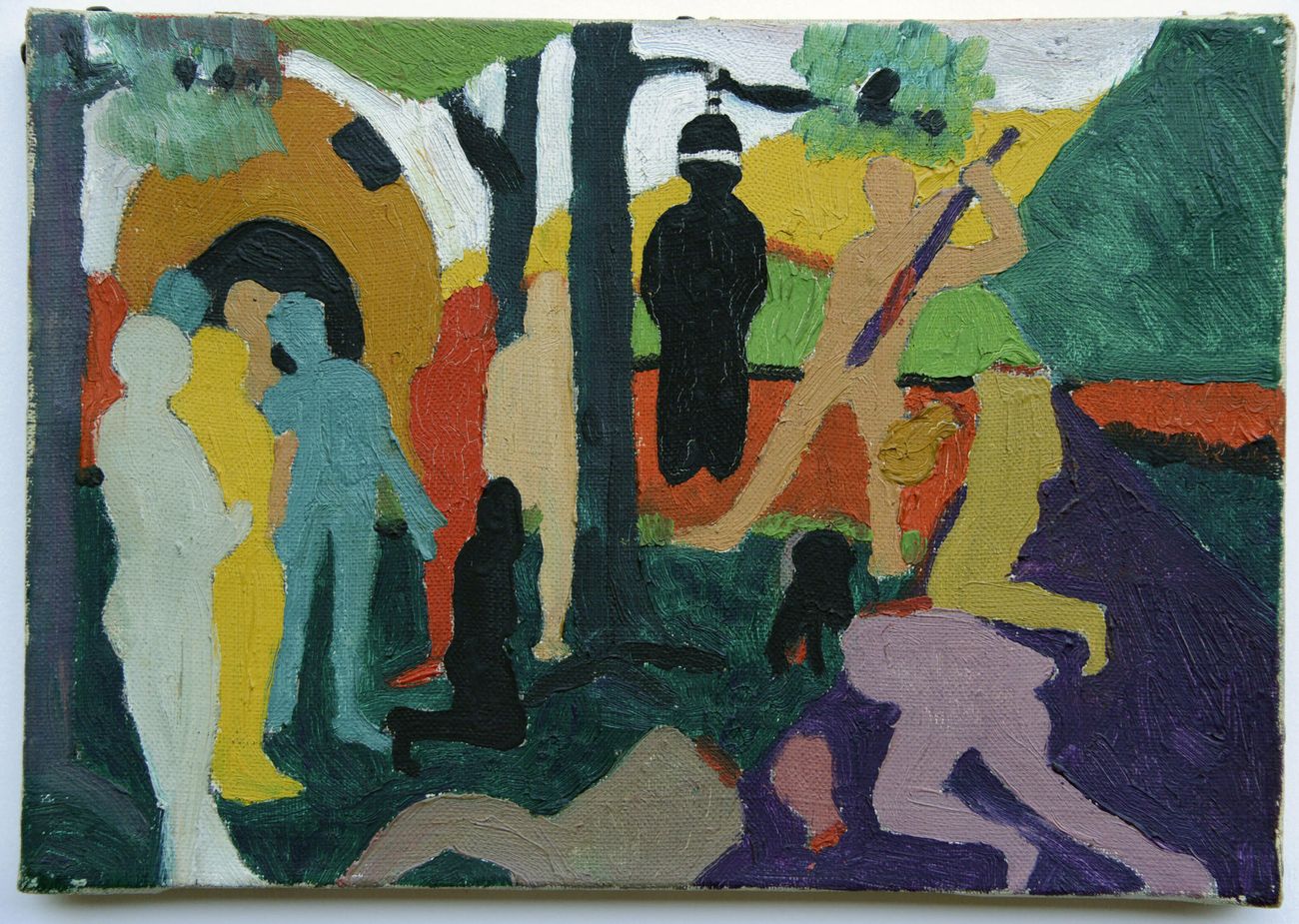Bob Thompson, L’esecuzione, 1961. The Color Line. Installation view at Musée du Quai Branly, Parigi, 2016 © Estate of Bob Thompson. Courtesy of Michael Rosenfeld Gallery LLC, New York