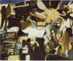 Bepi Romagnoni Operazione pericolosa 1964 collage 100x120 cm