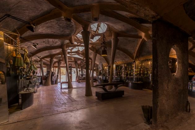 Cosanti, Paolo Soleri Studios, Gallery interior, photo credit Arcosanti alumnus, architect Jens Kauder, May 2016 Cosanti Foundation