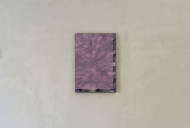 Ettore Pinelli, Guerrilla (Ischia) Greyscale & roselight, 2019, olio su tela, 70x50 cm. Installation view at Historiae #0. Photo credits Daniele Cascone