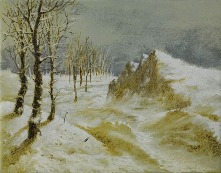 Francesco De Grandi Paesaggio innevato 2014. Collezione privata L’aurora in pittura. Francesco De Grandi a Palermo