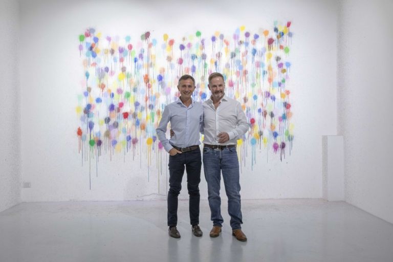 Ian Davenport con il gallerista Luca Tommasi