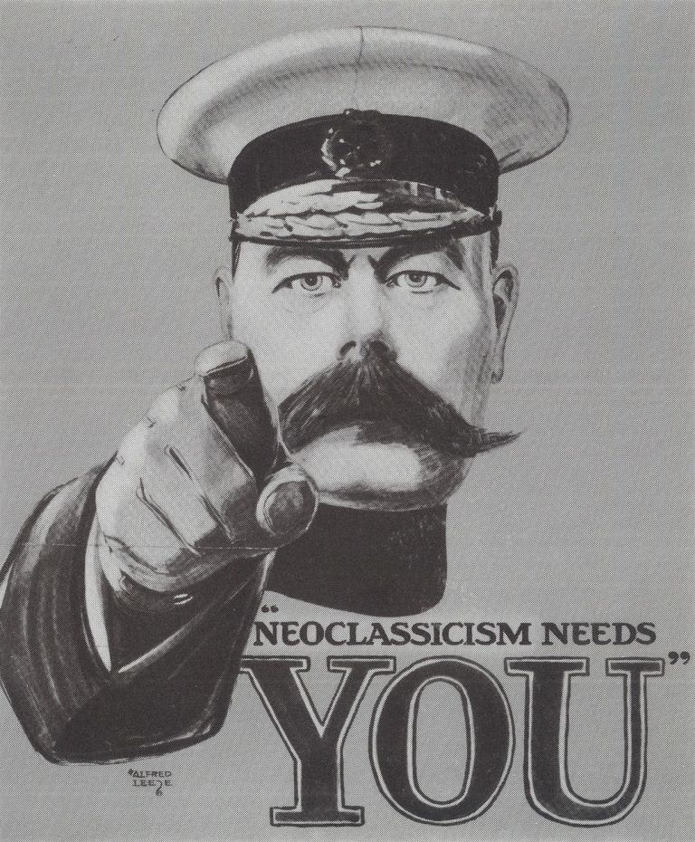 Ian Hamilton Finlay, Neoclassicism Needs You, s.d. Courtesy of the Estate of Ian Hamilton Finlay