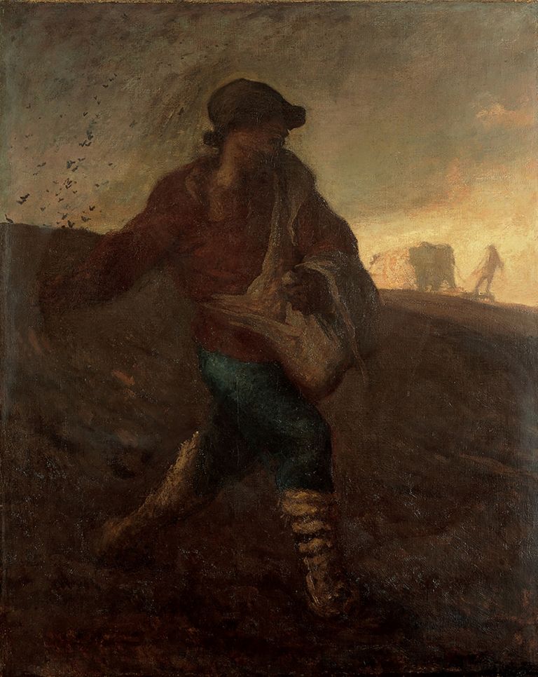 Jean-François Millet, 'The Sower', 1850, Oil on canvas, 100 x 80 cm, Yamanashi Prefectural Museum of Art, Japan