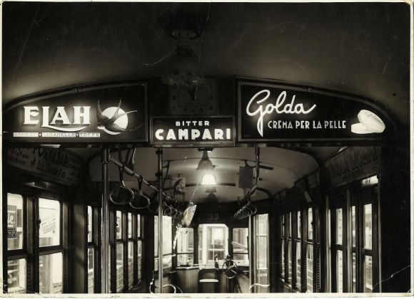 Le insegne Campari a Milano, tram, collezione privata