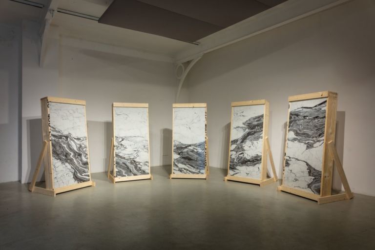 Nero/Alessandro Neretti, black river on Antarctic landscape (almost fake), 2018, Installation view at Casabella laboratorio, Milano. Courtesy the artist. Photo Andrea Piffari